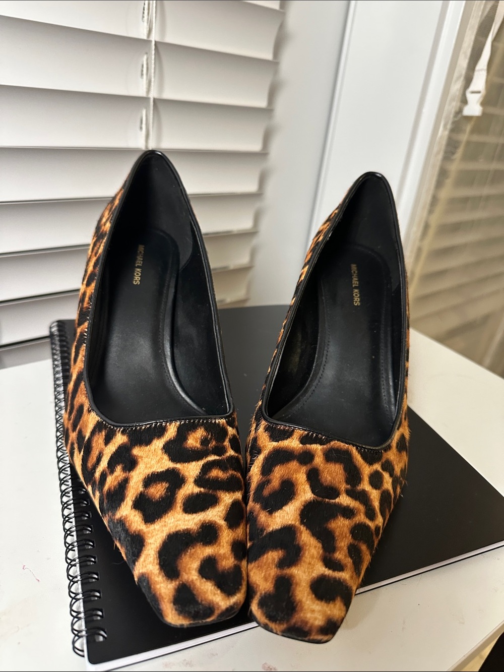 Michael Kors Leopard Calf Hair Pointed Toe Pumps - Black/Brown/Gold